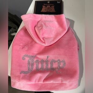 Juicy Couture Pink Dog Hoodie with Glittering Silver Logo